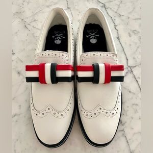G/FORE G4 Cruiser Brogue Ribbon Golf Shoe Sneaker LADIES US 9 White USA